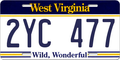 WV license plate 2YC477