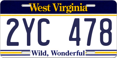 WV license plate 2YC478