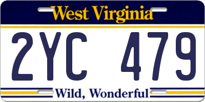 WV license plate 2YC479