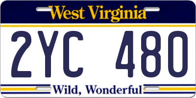 WV license plate 2YC480