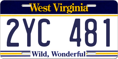WV license plate 2YC481