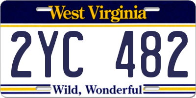 WV license plate 2YC482