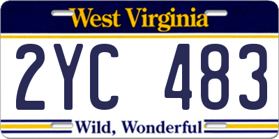 WV license plate 2YC483