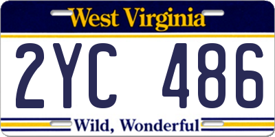 WV license plate 2YC486