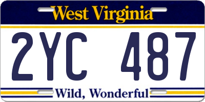 WV license plate 2YC487