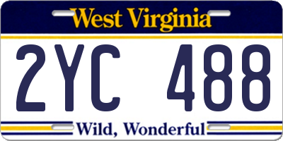 WV license plate 2YC488