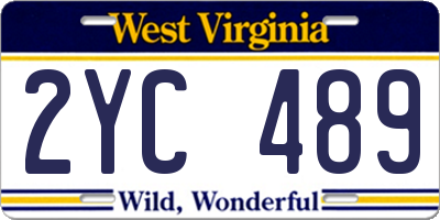 WV license plate 2YC489