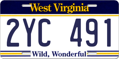 WV license plate 2YC491