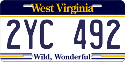 WV license plate 2YC492