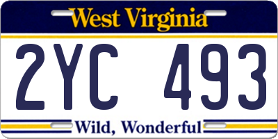 WV license plate 2YC493