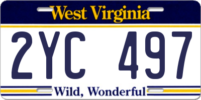 WV license plate 2YC497