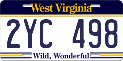 WV license plate 2YC498