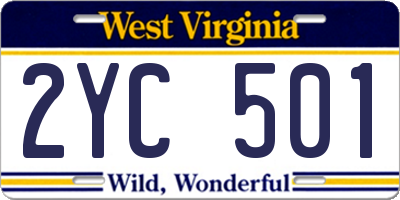 WV license plate 2YC501