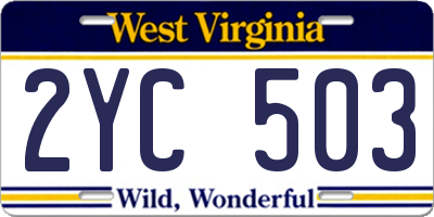 WV license plate 2YC503