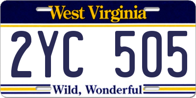 WV license plate 2YC505