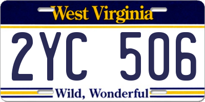 WV license plate 2YC506