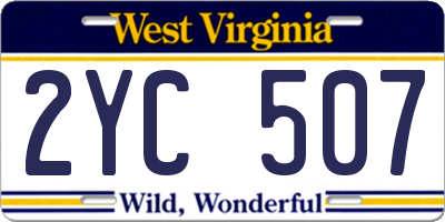 WV license plate 2YC507
