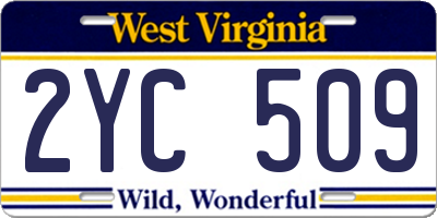 WV license plate 2YC509