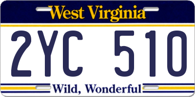 WV license plate 2YC510