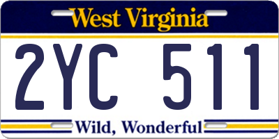 WV license plate 2YC511