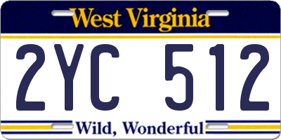 WV license plate 2YC512