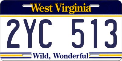 WV license plate 2YC513