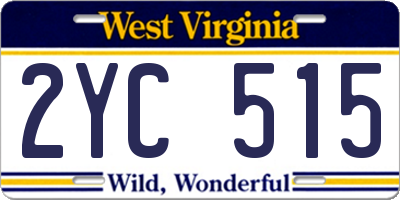 WV license plate 2YC515