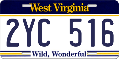 WV license plate 2YC516