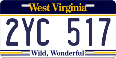 WV license plate 2YC517