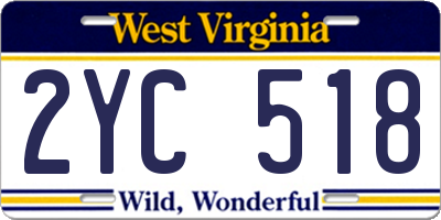 WV license plate 2YC518
