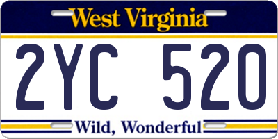 WV license plate 2YC520