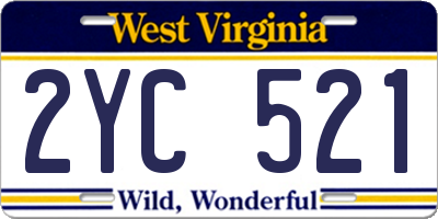 WV license plate 2YC521