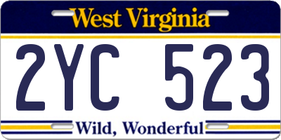 WV license plate 2YC523