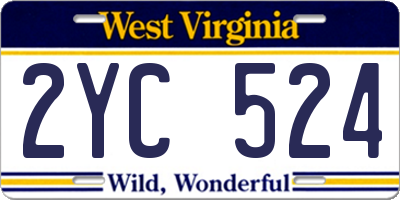 WV license plate 2YC524