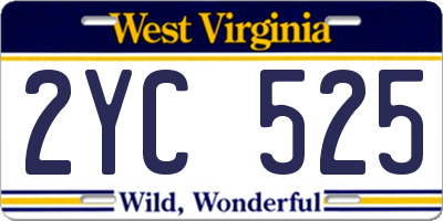 WV license plate 2YC525