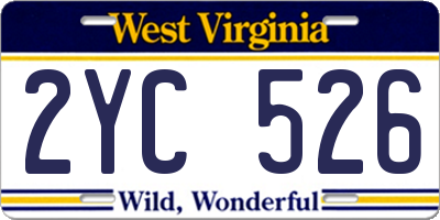 WV license plate 2YC526