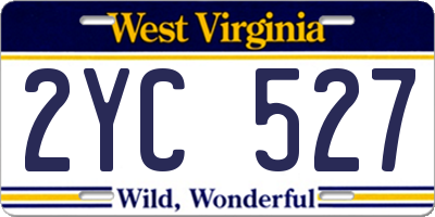 WV license plate 2YC527