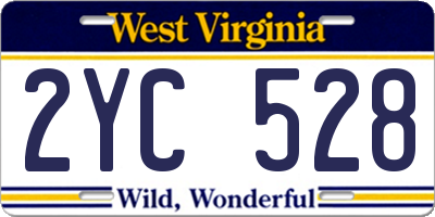 WV license plate 2YC528