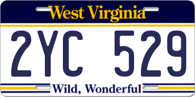 WV license plate 2YC529
