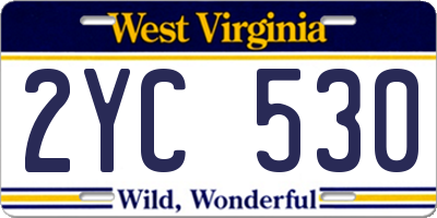 WV license plate 2YC530