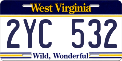 WV license plate 2YC532