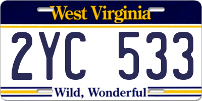 WV license plate 2YC533