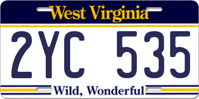 WV license plate 2YC535