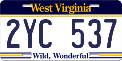 WV license plate 2YC537