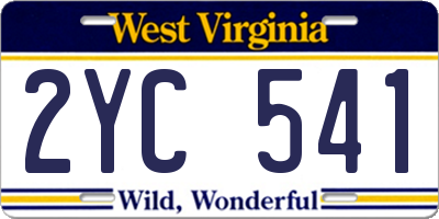 WV license plate 2YC541