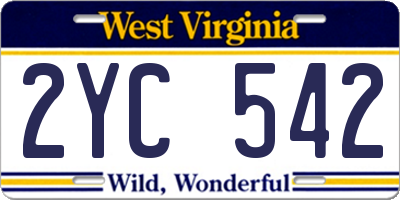 WV license plate 2YC542