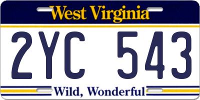 WV license plate 2YC543