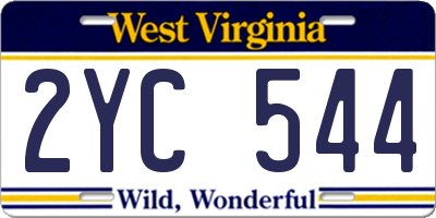 WV license plate 2YC544