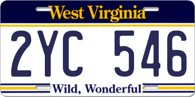 WV license plate 2YC546