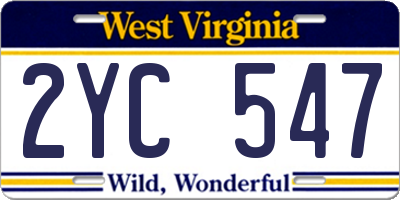 WV license plate 2YC547